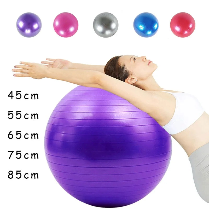 PVC Fitness Balls Yoga Ball Thickened Explosion-proof Exercise Home Gym Pilates Equipment Balance Ball 45cm/55cm/65cm/75cm