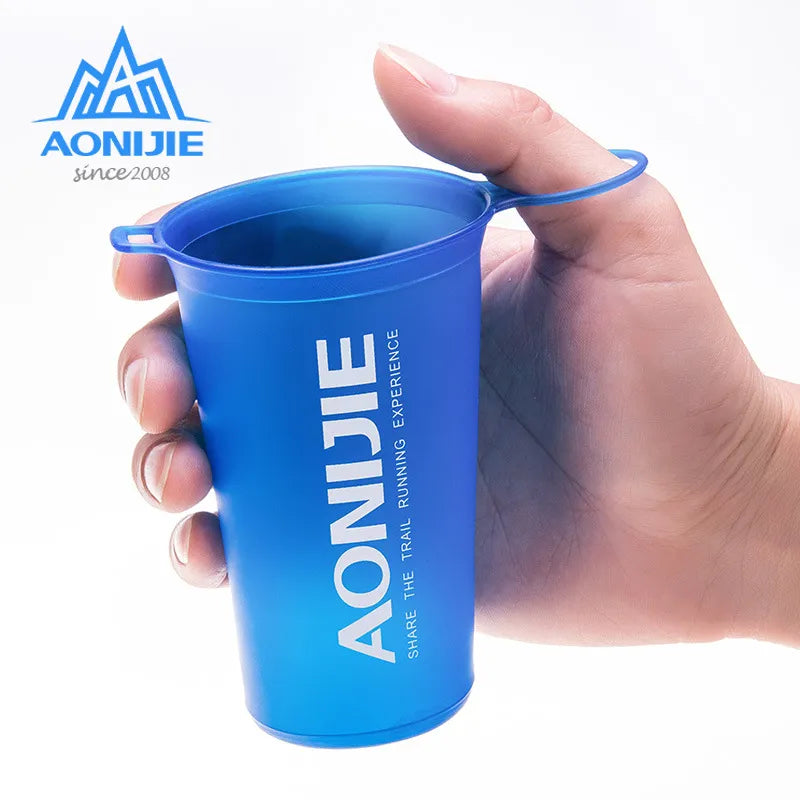 Aonijie 170ml 200ml 250ml 500mml 350ml 600ml correndo esporte bicicleta garrafa de água macia dobrável tpu macio saco de água copo