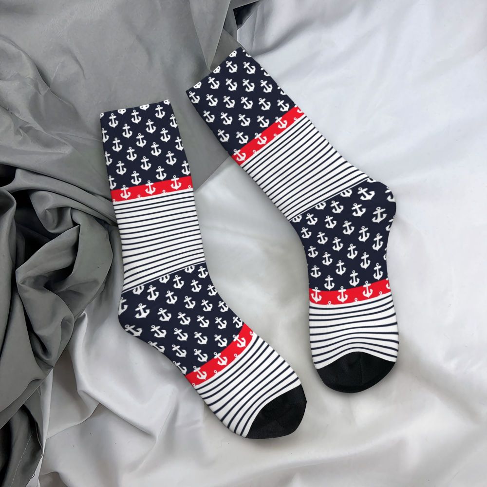 Cool Work Like A Captain Party Like A Pirate Socks Men Women Warm 3D Printed Nautical Skull Sailor Sports Basketball Socks