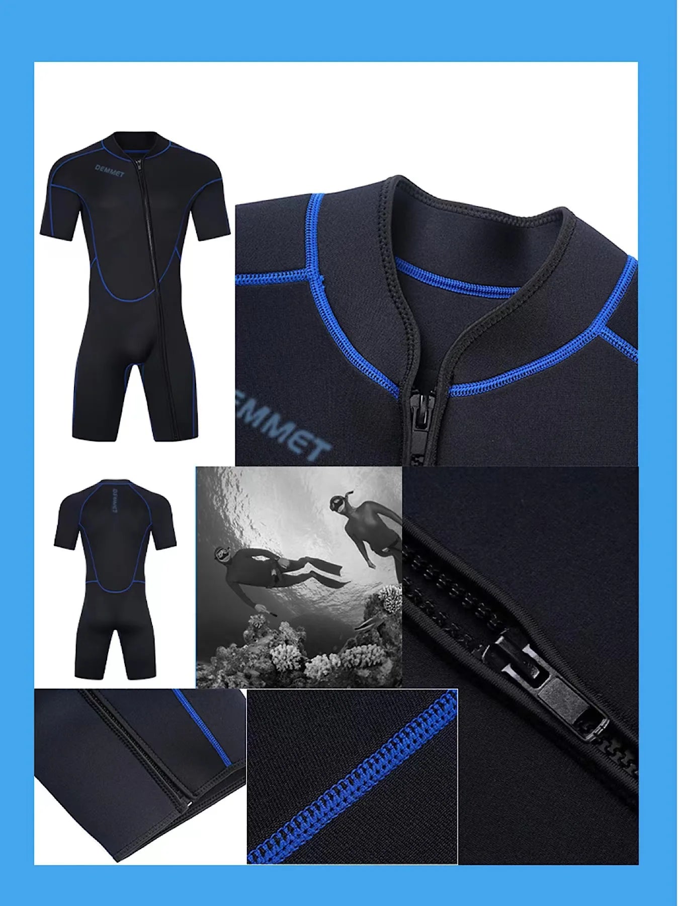 NEW Neoprene Wetsuit Men Women 1.5MM Keep Warm Swimming Diving Suit Bathing Suit Short sleeve Triathlon diver Surf Snorkeling