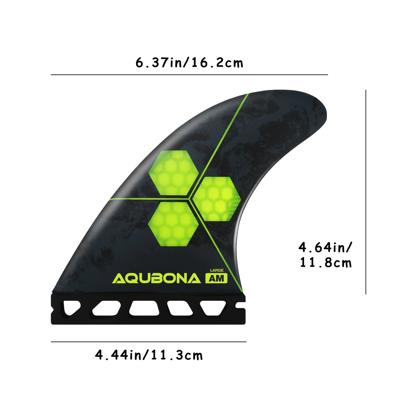 AQUBONASurfboard Fins Single Tab Honeycomb Fiberglass Surf Acessórios com parafusos de chave de bolsa