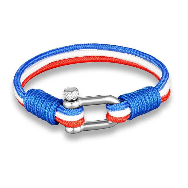 Russia France Germany Country National Flag Bracelet Men Women Nautical Survival Rope Bracelet Sport Football Fans Jewelry