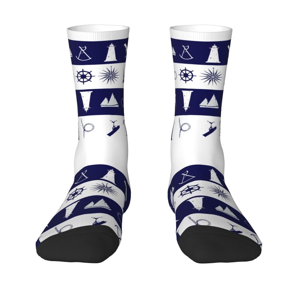 Cool Work Like A Captain Party Like A Pirate Socks Men Women Warm 3D Printed Nautical Skull Sailor Sports Basketball Socks