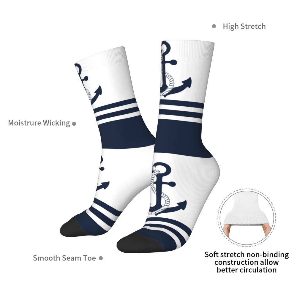 Cool Work Like A Captain Party Like A Pirate Socks Men Women Warm 3D Printed Nautical Skull Sailor Sports Basketball Socks