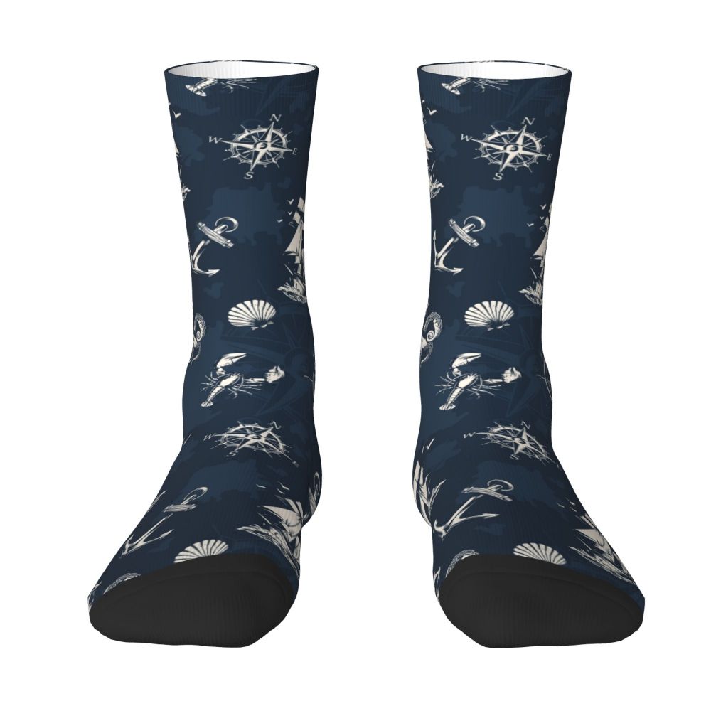 Cool Work Like A Captain Party Like A Pirate Socks Men Women Warm 3D Printed Nautical Skull Sailor Sports Basketball Socks