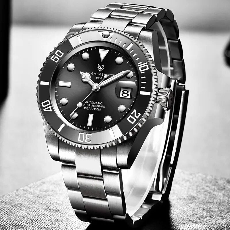 Lige novo relógio masculino automático mecânico tourbillon relógio moda esporte mergulho para homem à prova dwaterproof água relógios masculinos luminosos