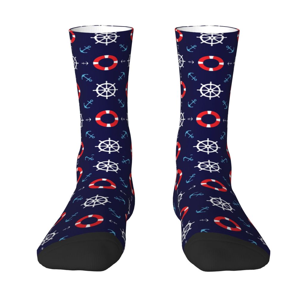 Cool Work Like A Captain Party Like A Pirate Socks Men Women Warm 3D Printed Nautical Skull Sailor Sports Basketball Socks