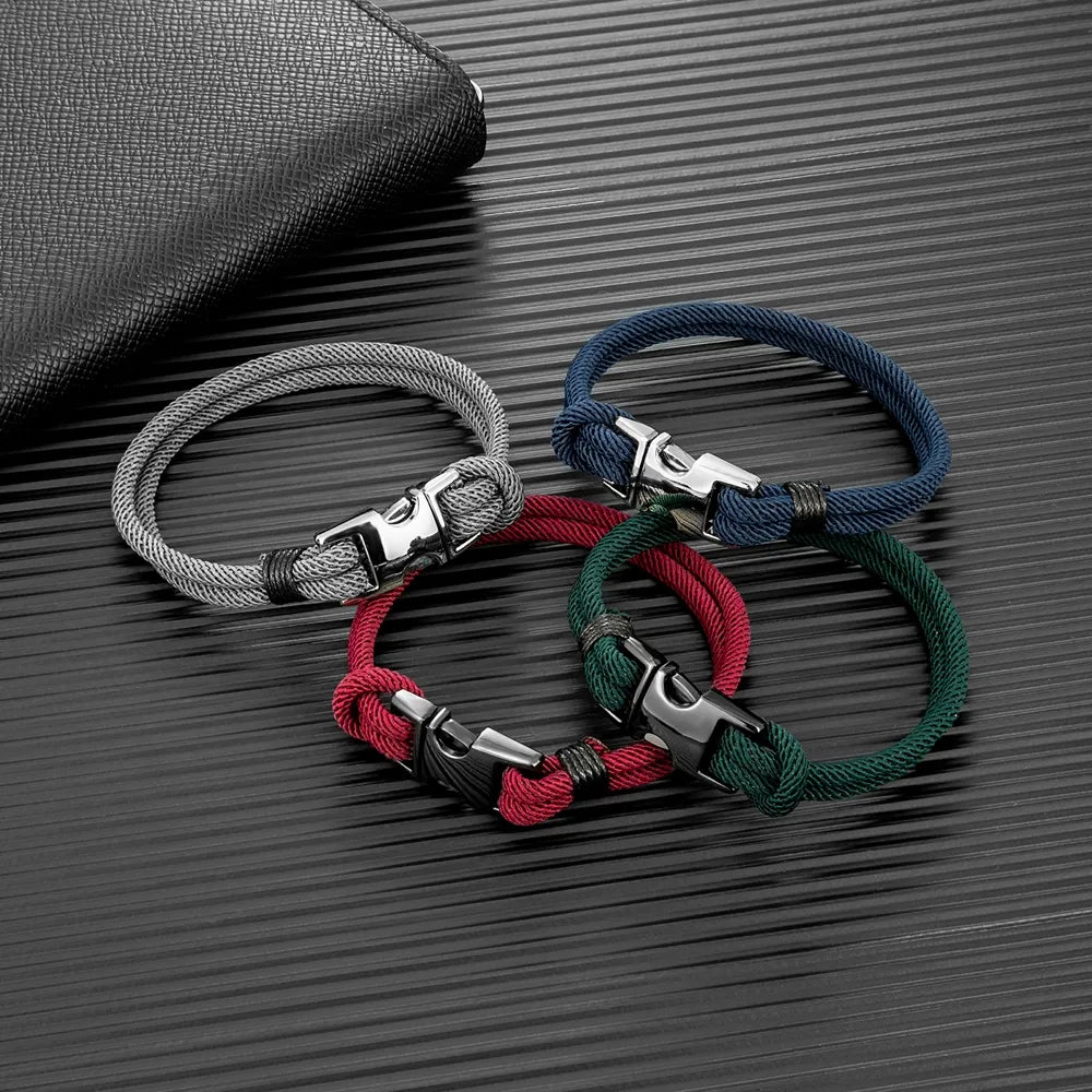 MKENDN High Quality Safty Buckle Bracelets Men Women Charm Nautical Survival Rope Bracelet Campaing Sport Outdoor Style