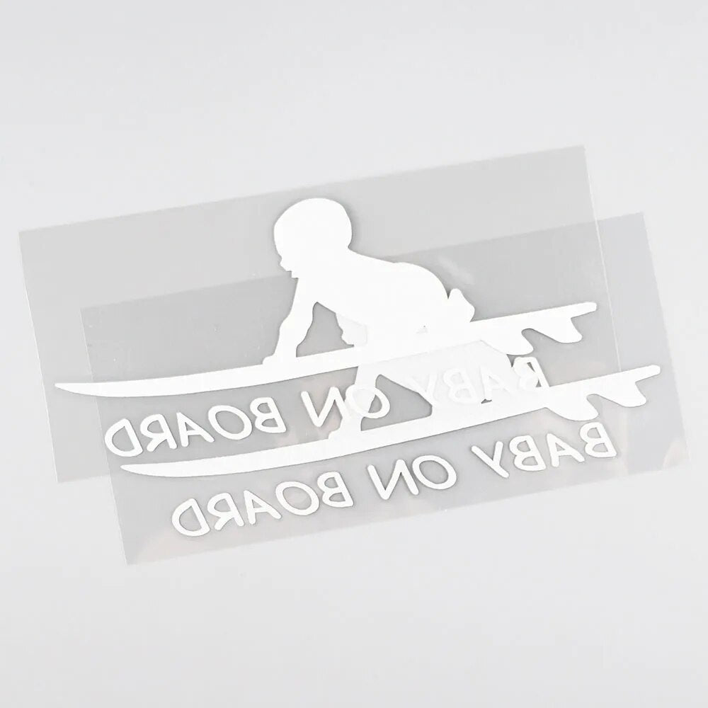 YJZT Baby On Board Surf Surfing Surfboard Car Truck Window Funny Vinyl Decal Stickers C1-4012