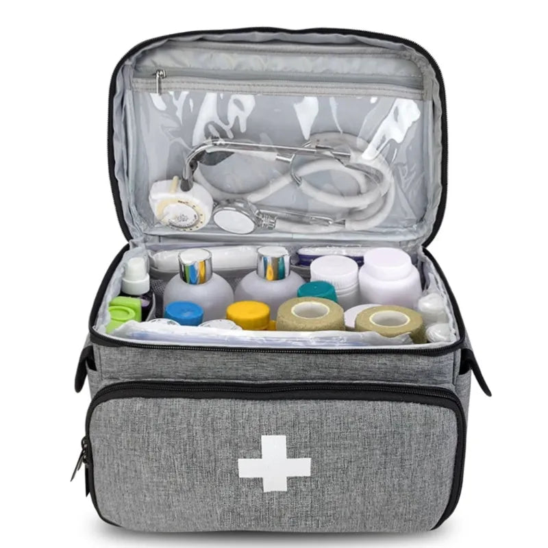 Home Family First Aid Kit Bag Large Capacity Medicine Organizer Box Storage Bag Travel Survival Emergency Empty Portable Home F