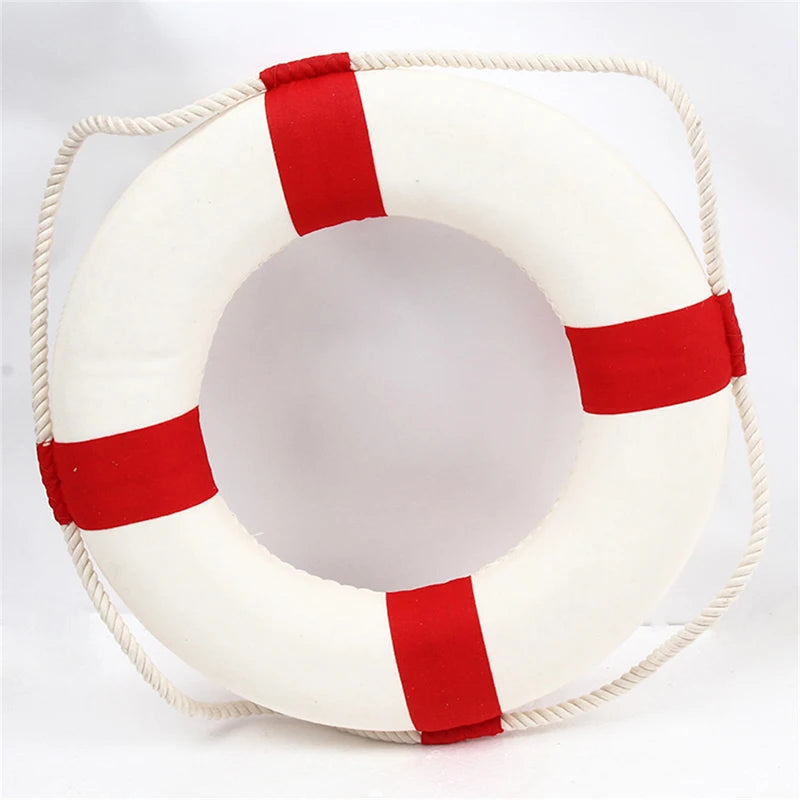 Nautical Style Welcome Decorative Red Blue Life Buoy Home Marine Beach Wall Decoration Life Buoy Crafts Living Room Decoration