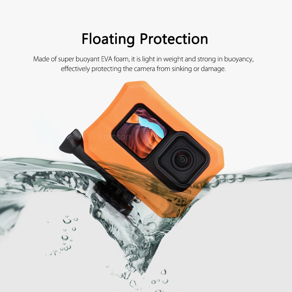 Vamson Orange Floaty Case for GoPro Hero 11 10 9 Black 8 Camera Accessories Diving Floating Protective Cover for Go Pro 10 9 8