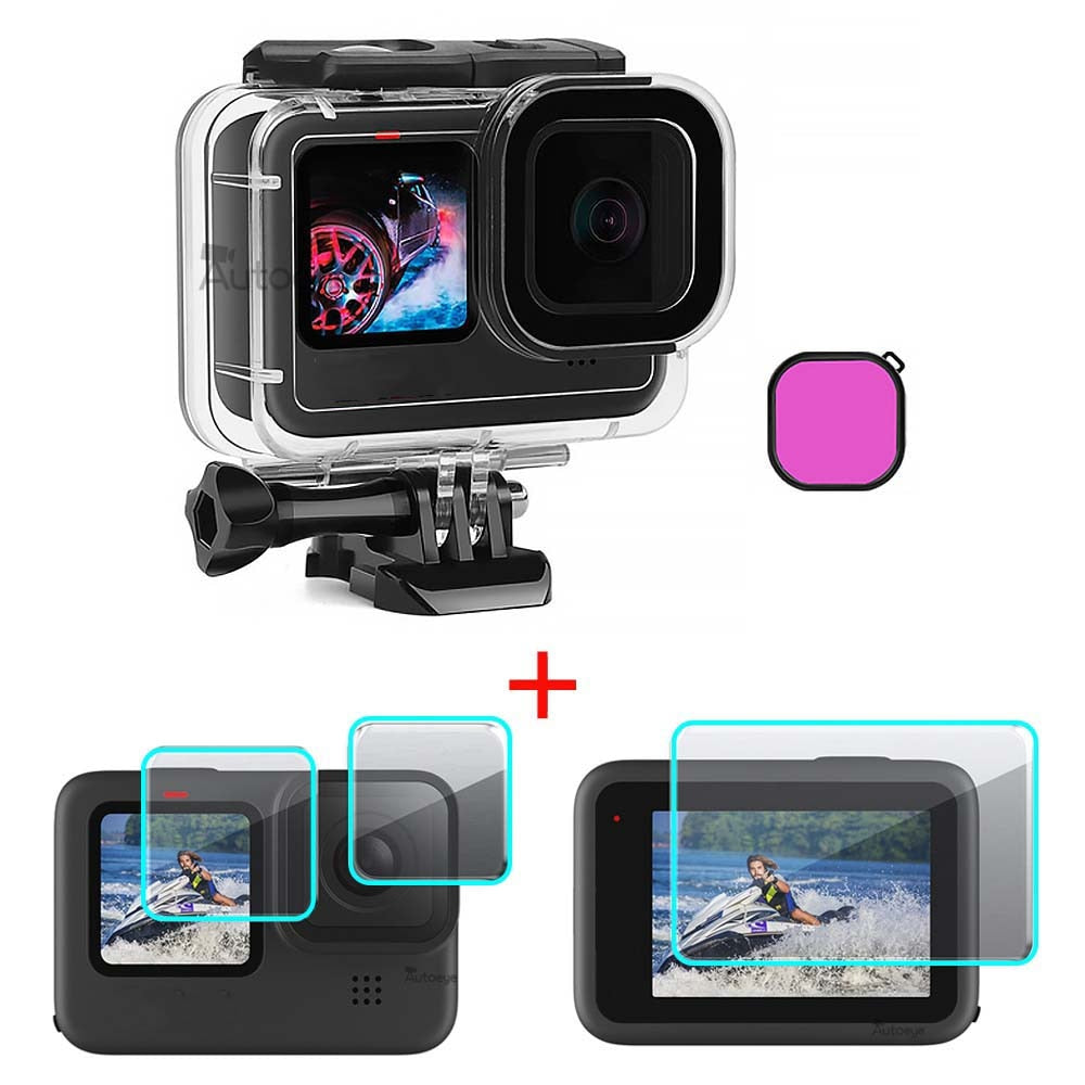 Waterproof Case for GoPro Hero 11 10 9 Black Accessories 60M Diving Housing Cover Protector Underwater Shell Go Pro 10 9 Camera