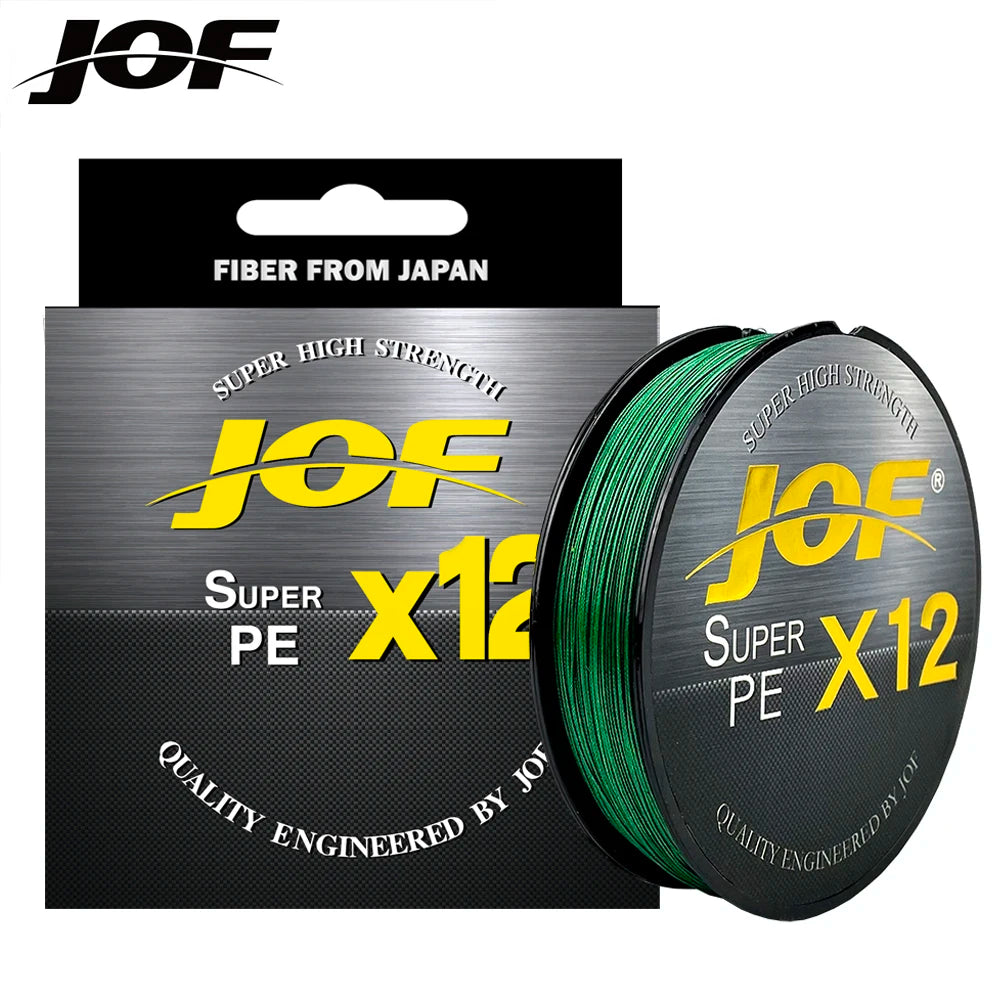 JOF Stronger More Durable 12 Strands Fishing Line Braided Multifilament Pe Wire for Sea Fishing and Big Fish