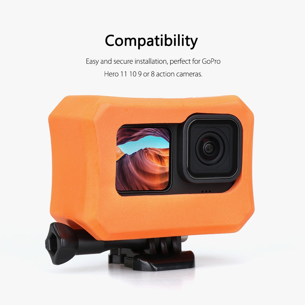 Vamson Orange Floaty Case for GoPro Hero 11 10 9 Black 8 Camera Accessories Diving Floating Protective Cover for Go Pro 10 9 8