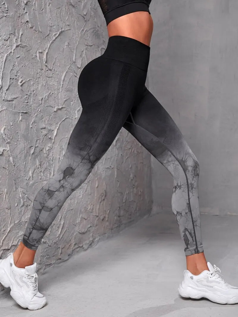 Calças de yoga mulheres sem costura leggings push up esportes fitness joggings cintura alta ginásio treino scrunch tie dye correndo leggings