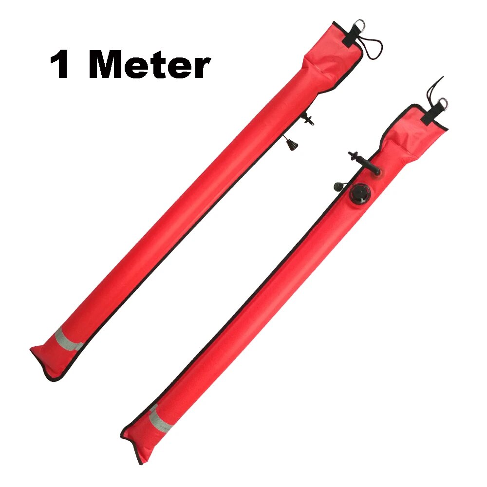 1.1M-1.8M Closed-End Scuba Diving Surface Marker Buoy SMB Drift Diving Ascending Signal Tube Safety Sausage for Wreck Snorkeling