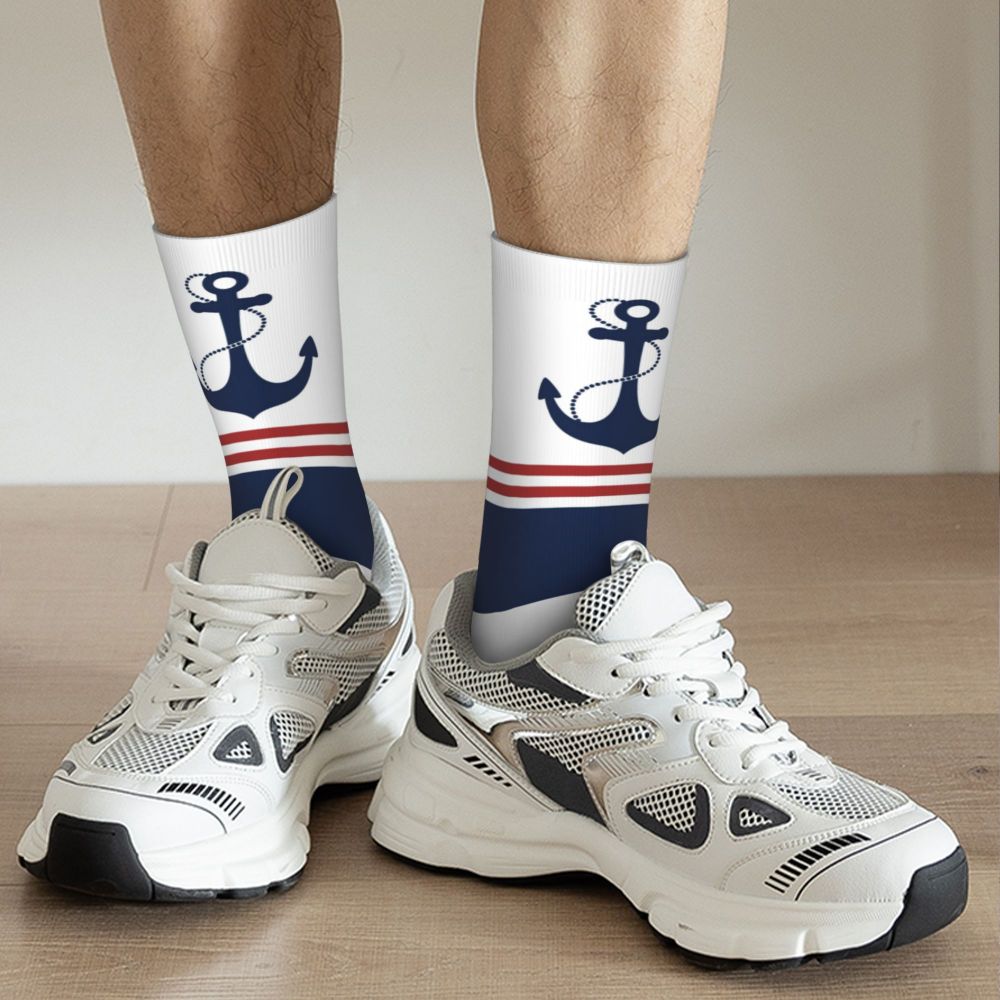 Cool Work Like A Captain Party Like A Pirate Socks Men Women Warm 3D Printed Nautical Skull Sailor Sports Basketball Socks