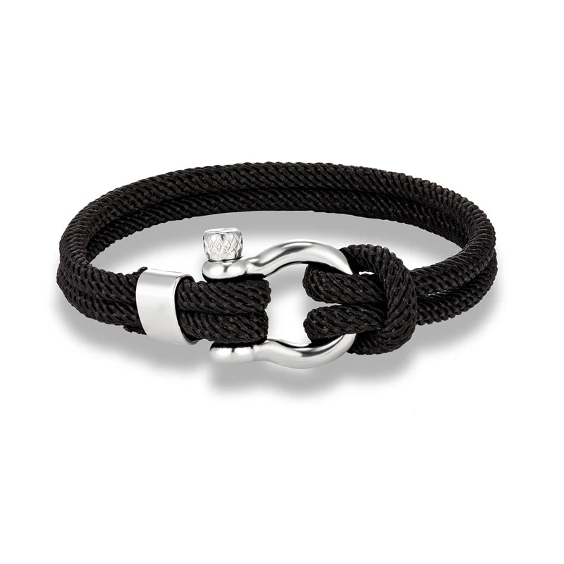 MKENDN Minimalist Nautical Rope Bracelets With Bolt Clasp Men Double strand Survival Bracelet Women Stainless Steel Sport Buckle