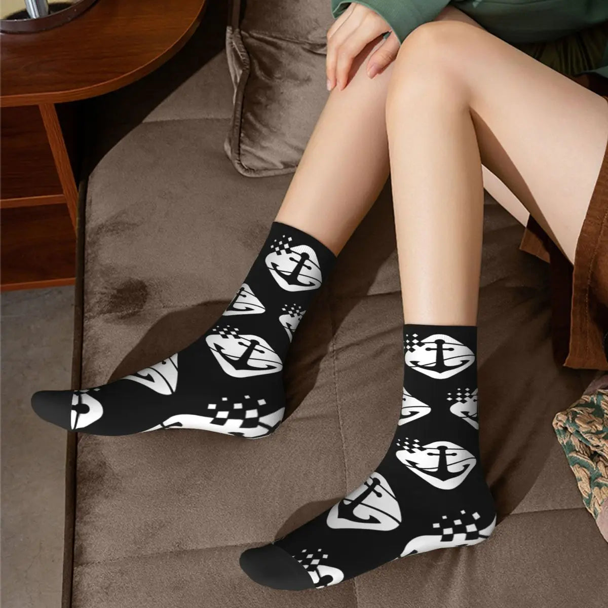 Crazy Female Socks Nautical Anchor I Love Boating Accessories Soft Sport Sock All Seasons