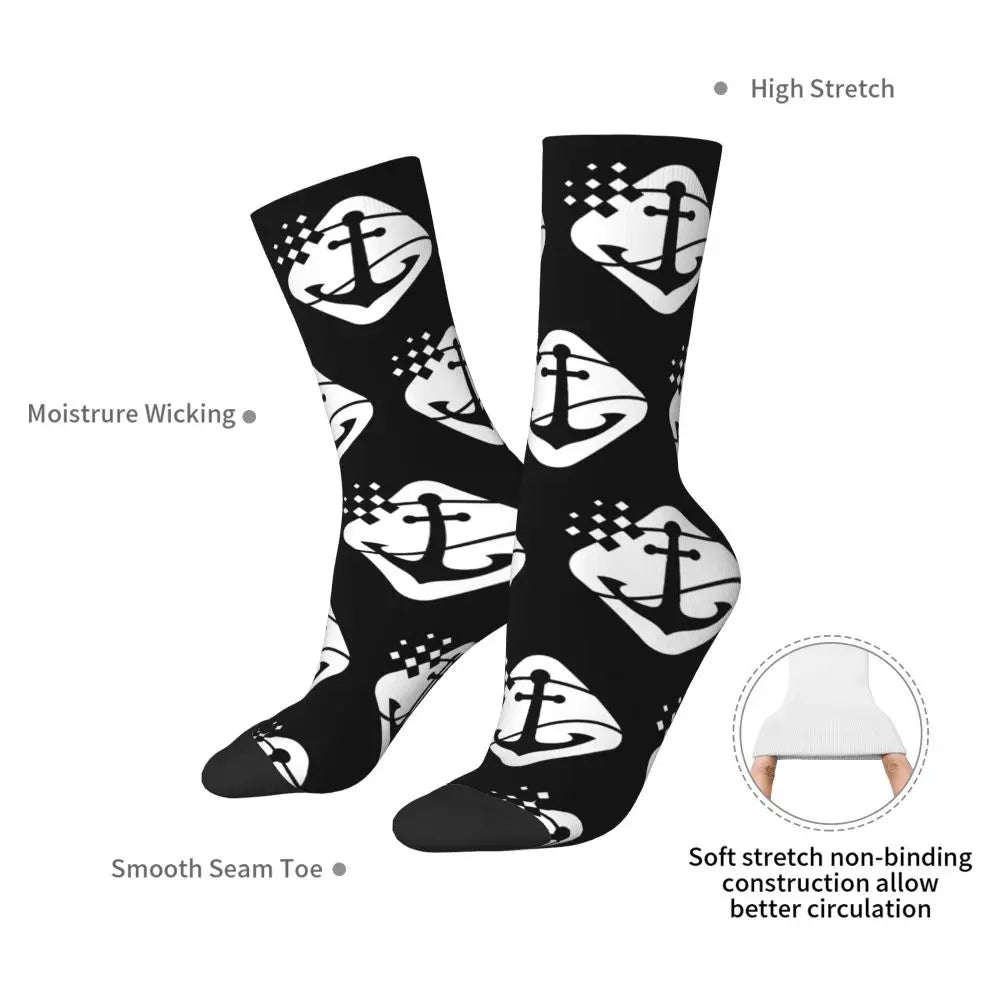 Crazy Female Socks Nautical Anchor I Love Boating Accessories Soft Sport Sock All Seasons