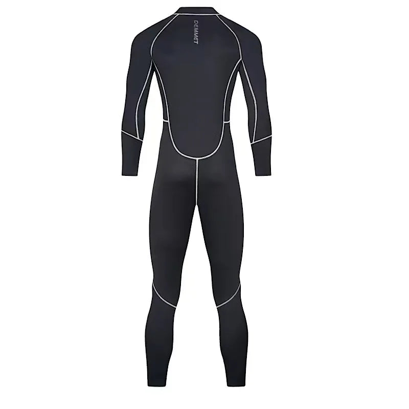 DEMMET 1.5MM Neoprene One-piece Wetsuit Men's Long Sleeves Front Unzipper To Keep Warm And Cold Surf Snorkeling Kayak