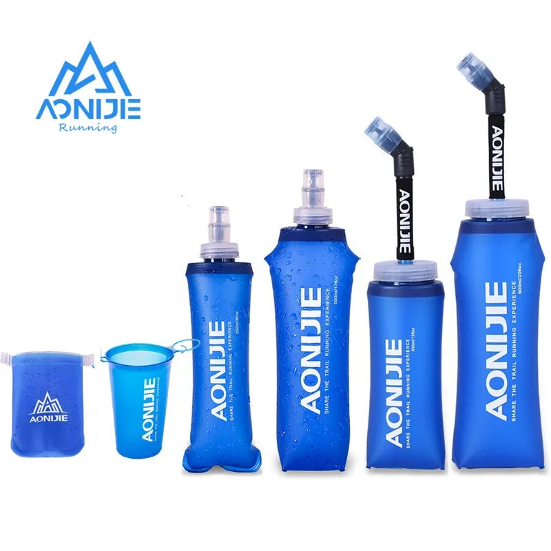 Aonijie 170ml 200ml 250ml 500mml 350ml 600ml correndo esporte bicicleta garrafa de água macia dobrável tpu macio saco de água copo