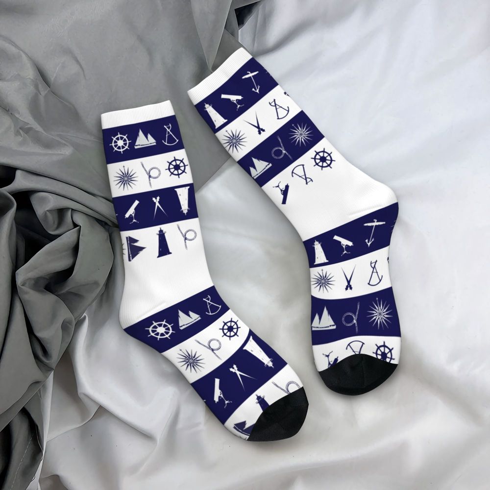 Cool Work Like A Captain Party Like A Pirate Socks Men Women Warm 3D Printed Nautical Skull Sailor Sports Basketball Socks