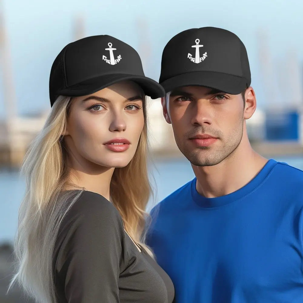 Captain's Anchor Trucker Caps Unisex Sport Nautical Dad Hat Sun Caps Sun Caps Adjustable Snapback Caps Mesh Baseball Caps Summer