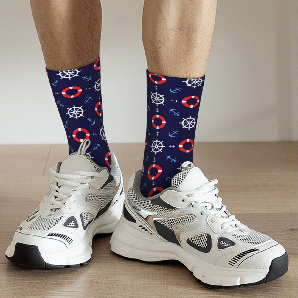 Cool Work Like A Captain Party Like A Pirate Socks Men Women Warm 3D Printed Nautical Skull Sailor Sports Basketball Socks