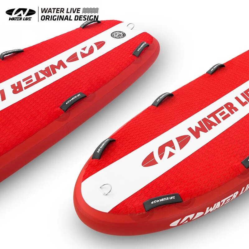 Waterlive resgate paddle board 12 x x 32 "x 6" prancha de surf de resgate de água vermelha 12.2kg prancha de inflação de sobrevivência profissional