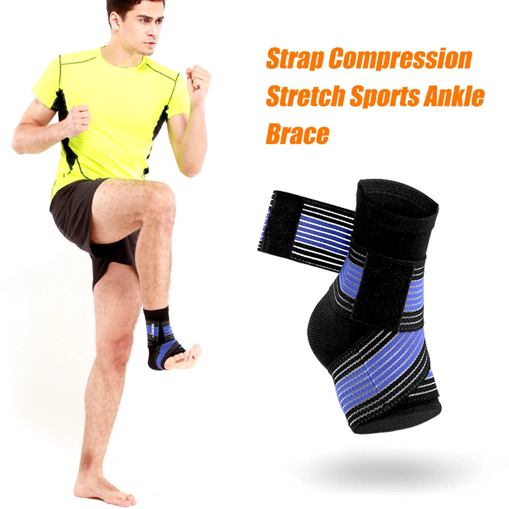 1Pcs Ankle Brace Compression Sleeve with Breathable Adjustable Straps, Foot Stabilizer Plantar Fasciitis Relief for Men Women