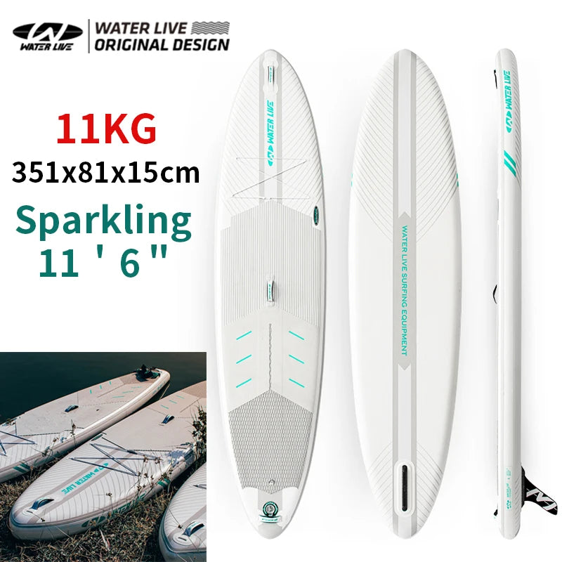 WATERLIVE SPARKING Professional Long Time Voyage Surfboard 12'0" Steering Skid Pedal Design Aquatic Sports Inflation Sup Board
