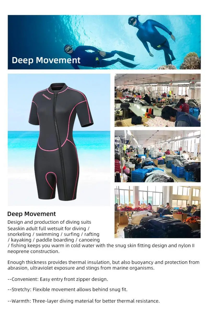 NEW Neoprene Wetsuit Men Women 1.5MM Keep Warm Swimming Diving Suit Bathing Suit Short sleeve Triathlon diver Surf Snorkeling