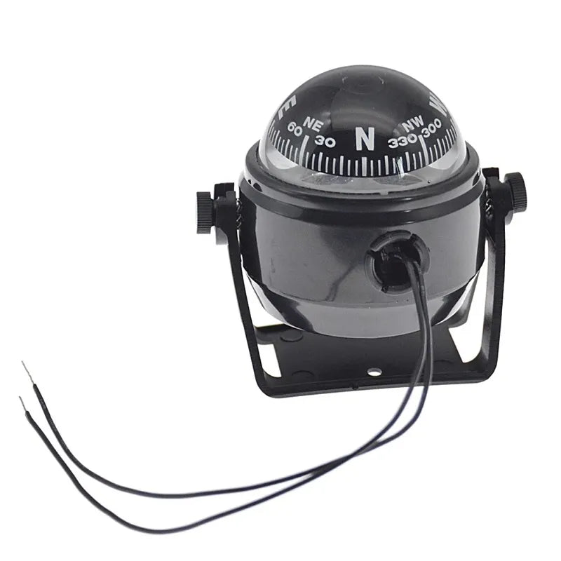 Boat Compass With Electronic LED Light Waterproof Nautical Compass Sea Pivoting Marine For Marine Navigation Positioning