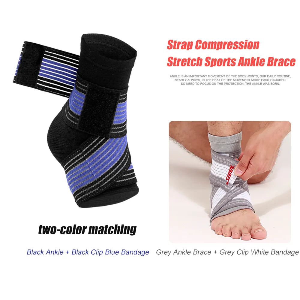 1Pcs Ankle Brace Compression Sleeve with Breathable Adjustable Straps, Foot Stabilizer Plantar Fasciitis Relief for Men Women