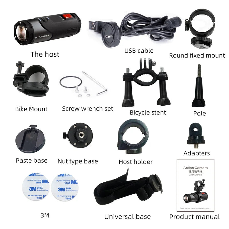 SOOCOO S20+ 4K Action Camera Waterproof Underwater Camera Sport Black Cam Bullet for Gun Bike Bicycle Helmet Water Resistant