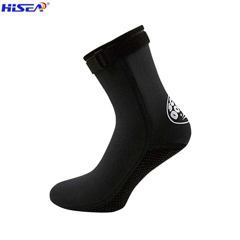 Hisea 3mm neoprene Winter swimming surfing fishing diving sox soft anti scratch sox Shoes high upper warm Non-slip shoes