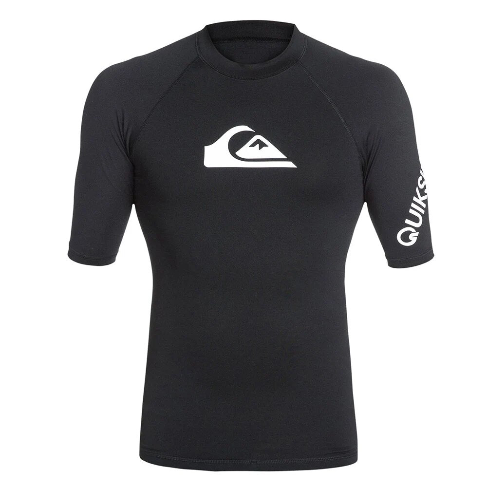 Mens Swimsuit Short Sleeve Swimming T-shirt Beach UV Protection Shirt Swimwear Rash Guard Surfing Diving Swimsuit Surf Rashguard