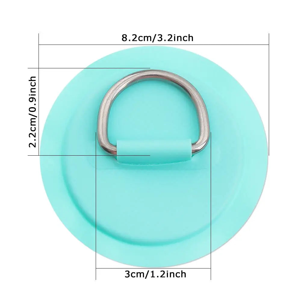 1Pc Surfboard Dinghy Boat PVC Patch With Stainless Steel D Ring Deck Rigging Sup Round Ring Pad Kayaking Boat Accessories
