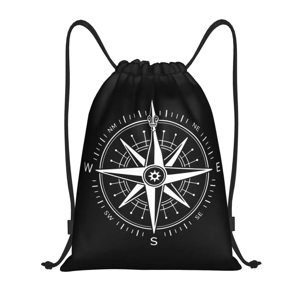 Custom Nautical Navy Anchor Pattern Drawstring Bags Women Men Lightweight Sailing Sailor Sports Gym Storage Backpack