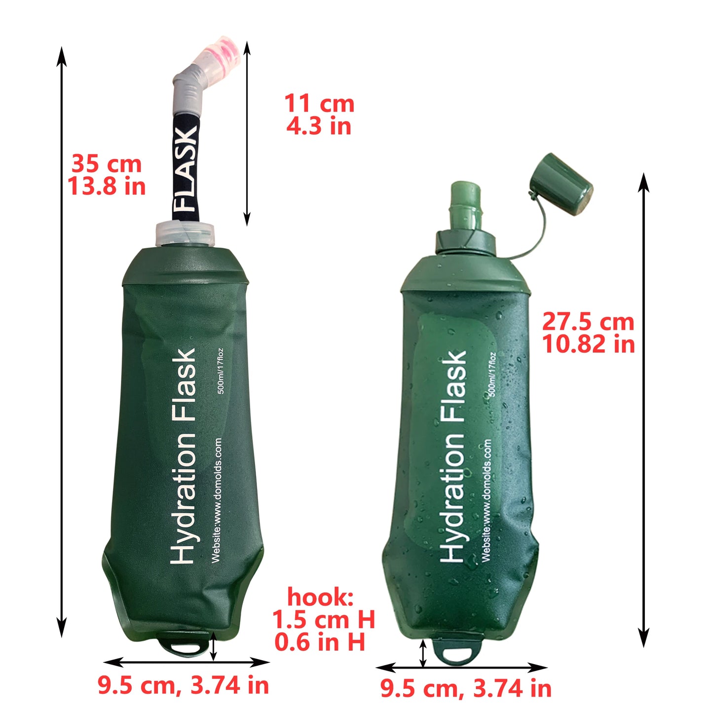 AXEN TPU Folding Soft Flask Sport Water Bottle Water Bag Collapsible 150ML 250ML 500ML Water Bag Running Camping Hiking