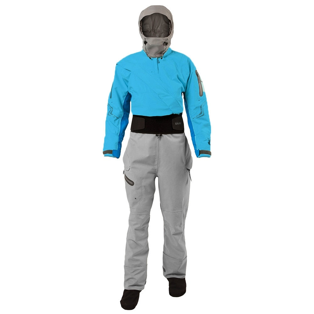 Women's Drysuit For Kayaking Dry Suit Diving Sufing Front Zip Waterproof One-Piece Hoodies With Latex Cuffs And Neck  DW15