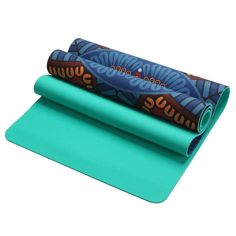 5.5mm padrão de lótus camurça tpe tapete de yoga almofada antiderrapante exercício de emagrecimento fitness ginástica esteira construção do corpo esterilla pilates