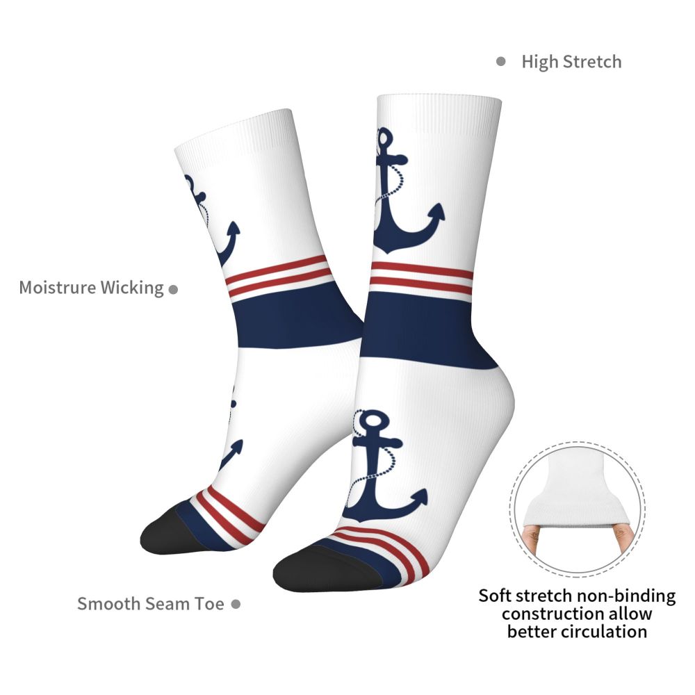 Cool Work Like A Captain Party Like A Pirate Socks Men Women Warm 3D Printed Nautical Skull Sailor Sports Basketball Socks