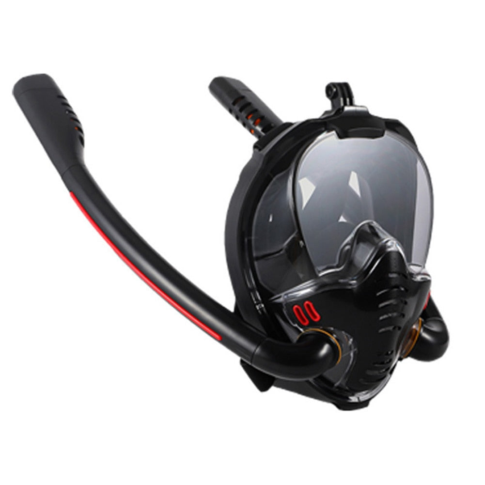 Double Tube Full Face Diving Mask Sealed Anti-Leak Diving Face Cover For Beginner Professional