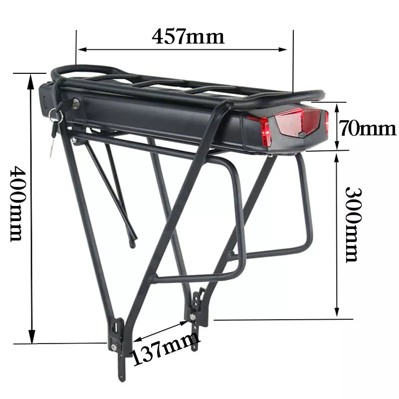 Bateria original para bicicleta elétrica, rack traseiro 21700, 36v, 19,2ah, 13ah, 48v, 52v, 14,4ah, 15ah, 17,5ah, 18650, bateria elétrica para bicicleta, 250w-1000w