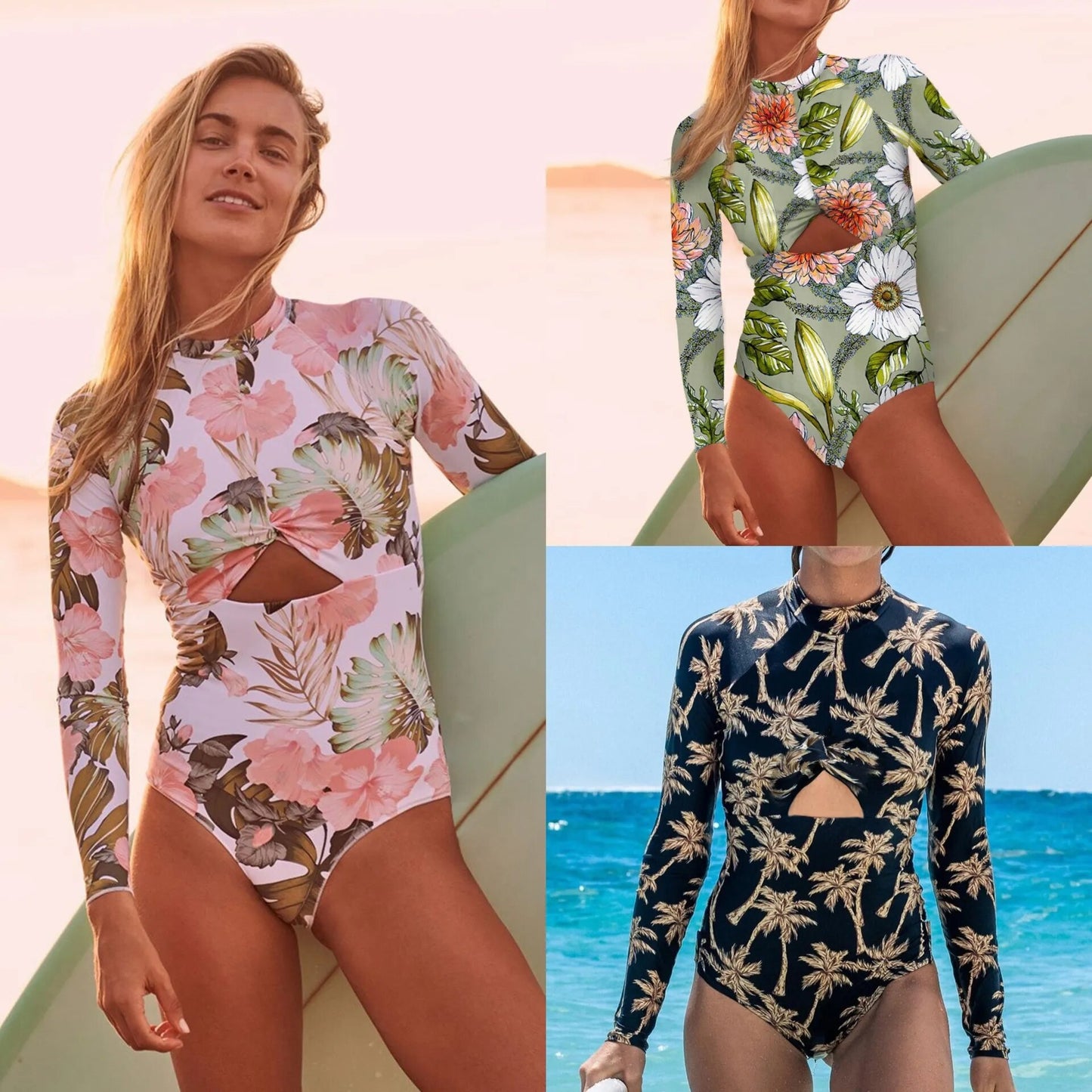 Sexy surf rashguard manga longa roupa de banho feminina uma peça maiô rash guard maiô praia wear bodysuit monokini