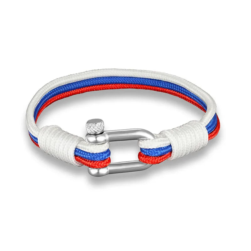 Russia France Germany Country National Flag Bracelet Men Women Nautical Survival Rope Bracelet Sport Football Fans Jewelry