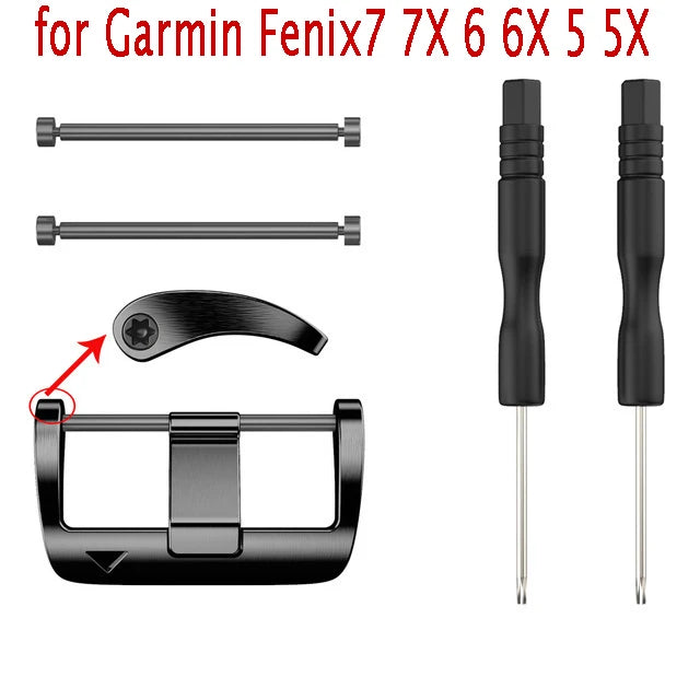 22 26mm quick release stainless steel screw fastener for Garmin Fenix 7X 6X Fenix 7 6  5X 5 watch with easy fit buckle connector